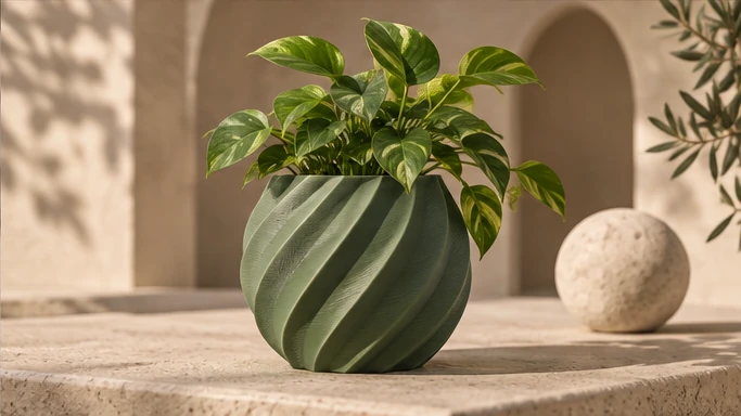 Natural curves. Quiet color. A home for a little green.